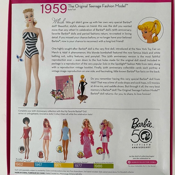 My Favorite Barbie 50th Anniversary The Original Teenage Fashion Barbie - Picture 2 of 4